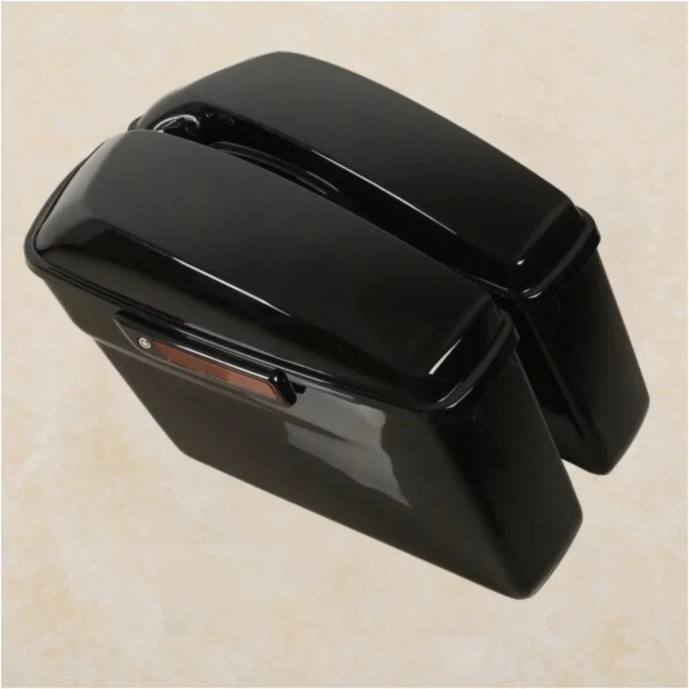 Vivid Black Hard Saddle Bags w/ Black Latch For 1994-2013 Harley-Davidson