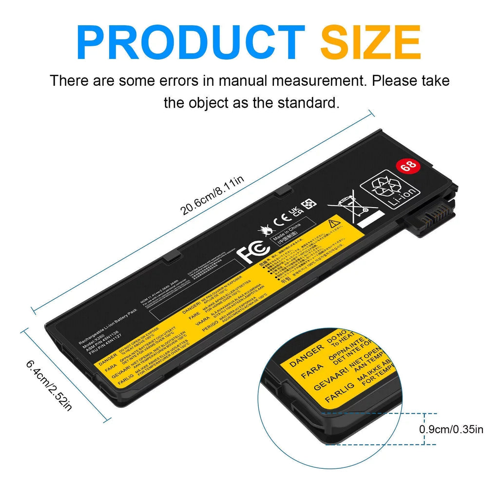 Battery for  ThinkPad X240 X240S X250 X260 X270 T440 T440S T450 T450S 68