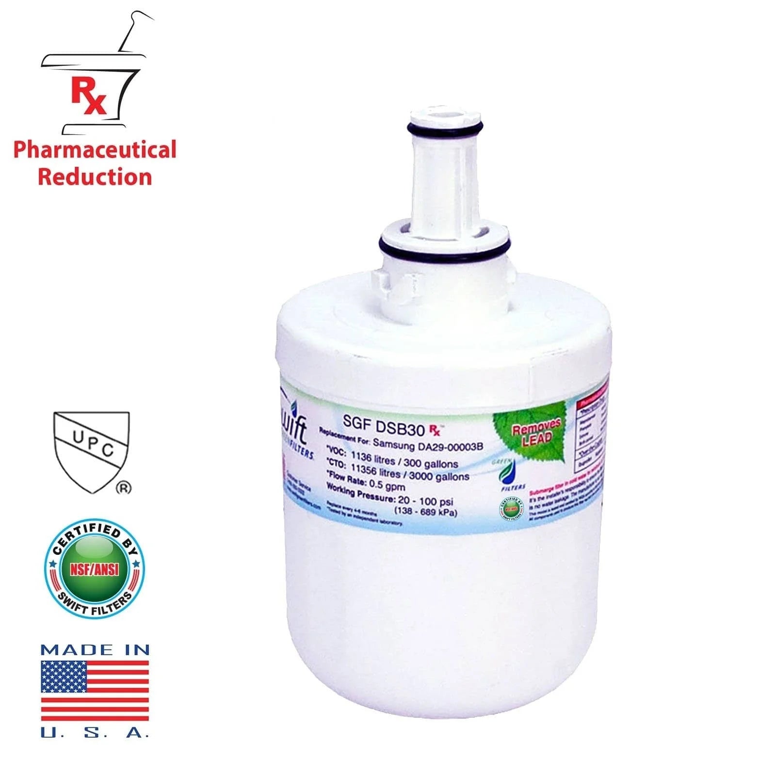 Swift Green Filters SGF-DSB30 Rx Pharmaceutical Replacement for  DA2900003G Refrigerators moisture Filters(Pack of 3)