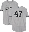 Los Angeles Angels on August 29, 2022 - Fanatics Authentic Certified. Frankie Montas New York Yankees Game-Used #47 Gray Jersey vs