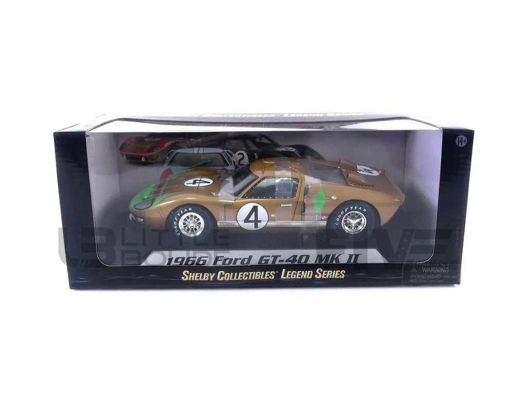 Shelby Collectibles SC414 1966  GT-40 MK 2 Gold No.4 1-18 Diecast Car Model