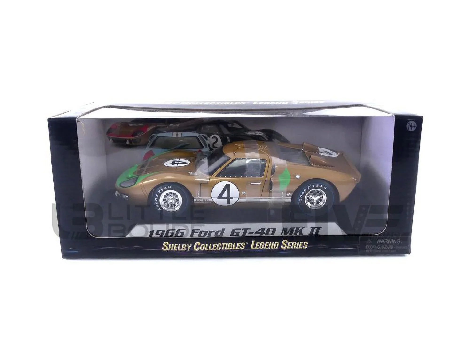 Shelby Collectibles SC414 1966  GT-40 MK 2 Gold No.4 1-18 Diecast Car Model