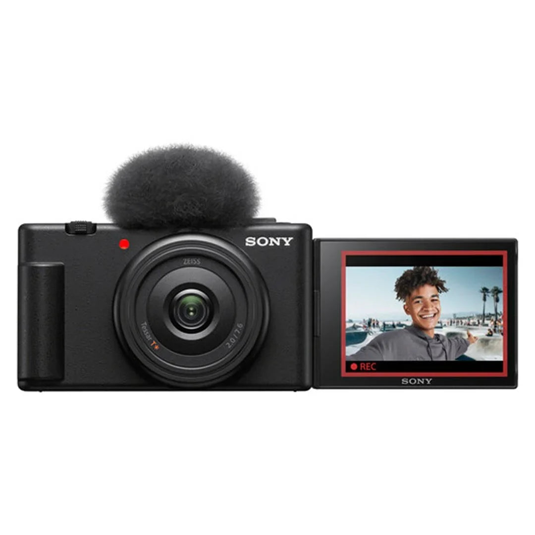 ZV-1F Vlogging Camera (Black) with SanDisk 32GB Memory Card + Tripod + ZeeTech Accessory Bundle