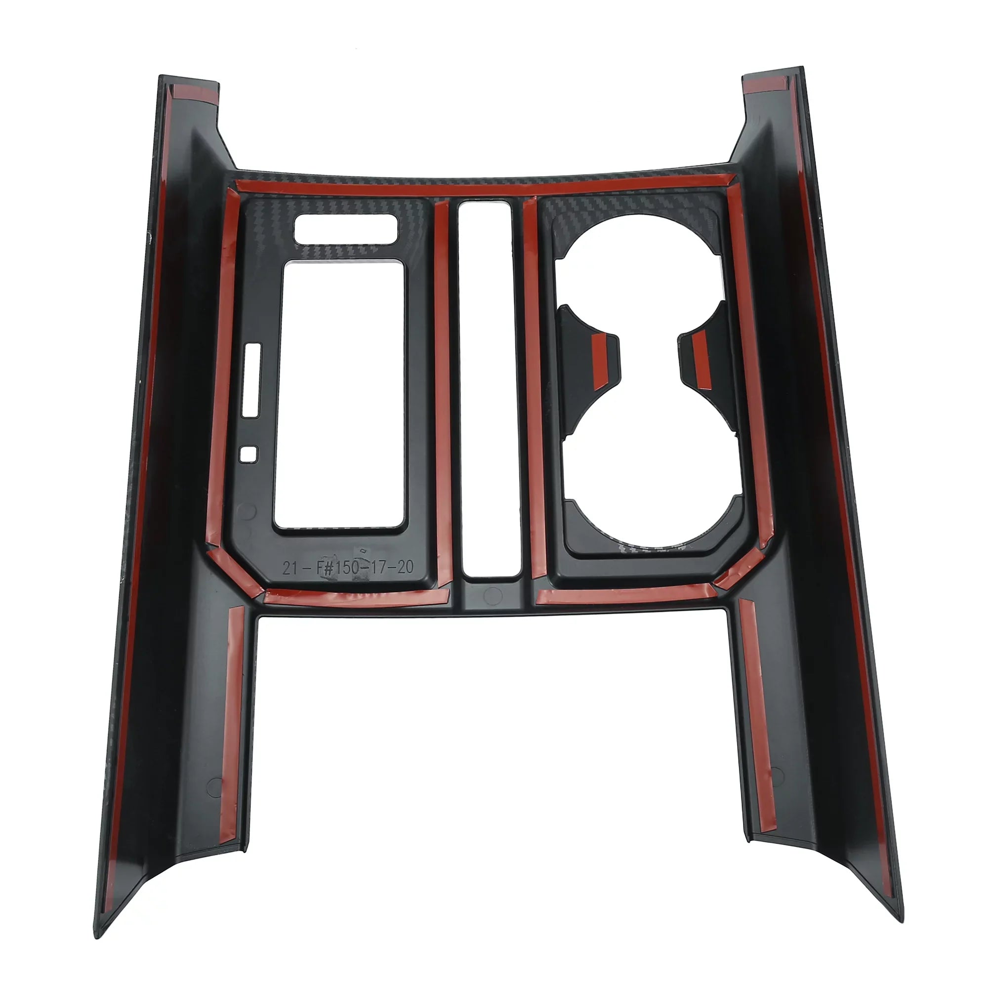 Carbon Fiber Pattern Car Center Console Gear Shift Cup Holder Trim shield for  F-150 2015 2016 2017 2018 2019 Black