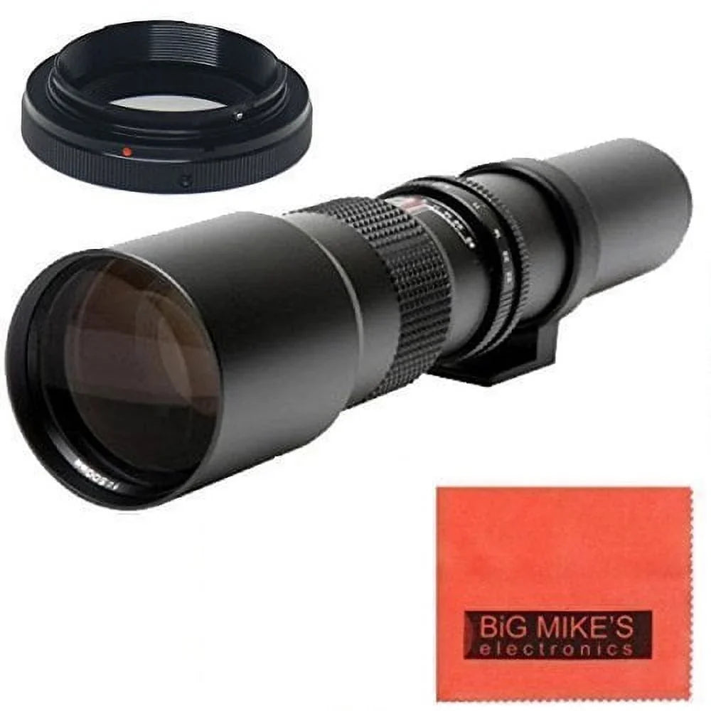 High-Power 500mm f/8 Manual Telephoto Lens for  D90, D500, D3000, D3100, D3200, D3300, D5000, D5100, D5200, D5300,
