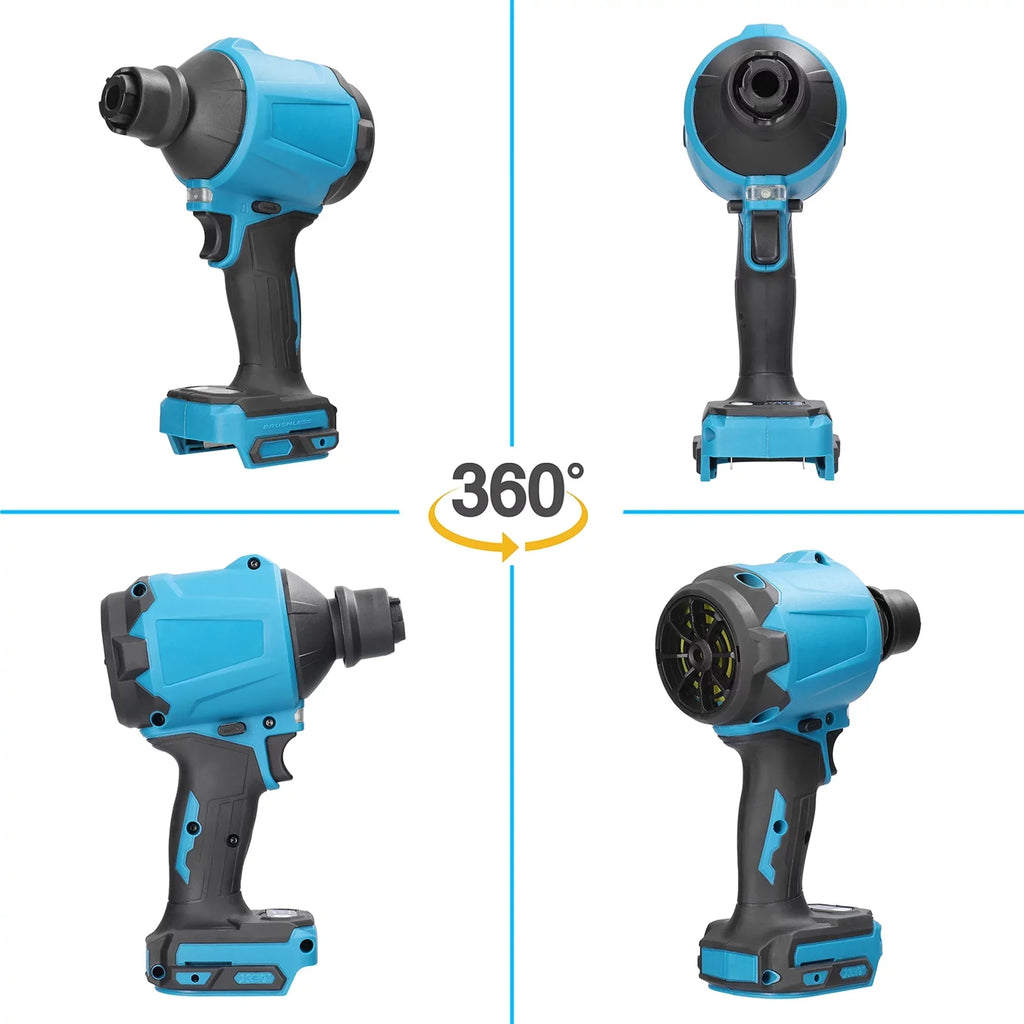 Electric Cordless Dust Blower, Rechargeable Air Dust Machine Stepless Speed Change, LED Working Light