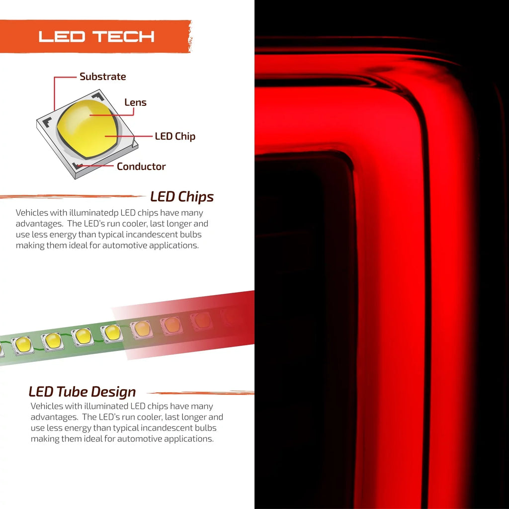 AKKON - Fit 2008 2009 2010 2011 2012 2013 2014  F150 [Full LED] Tail Lights Driver + Passenger Black