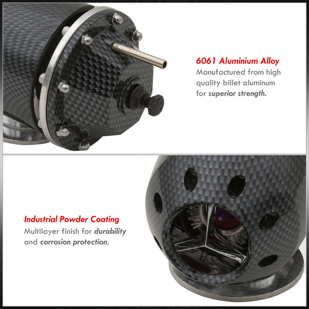 Universal SQV Style Turbo Blow Off Valve BOV + Weldable Adapter O-Ring Flange Kit (Carbon Fiber) - Billet Aluminum Turbocharger Charger
