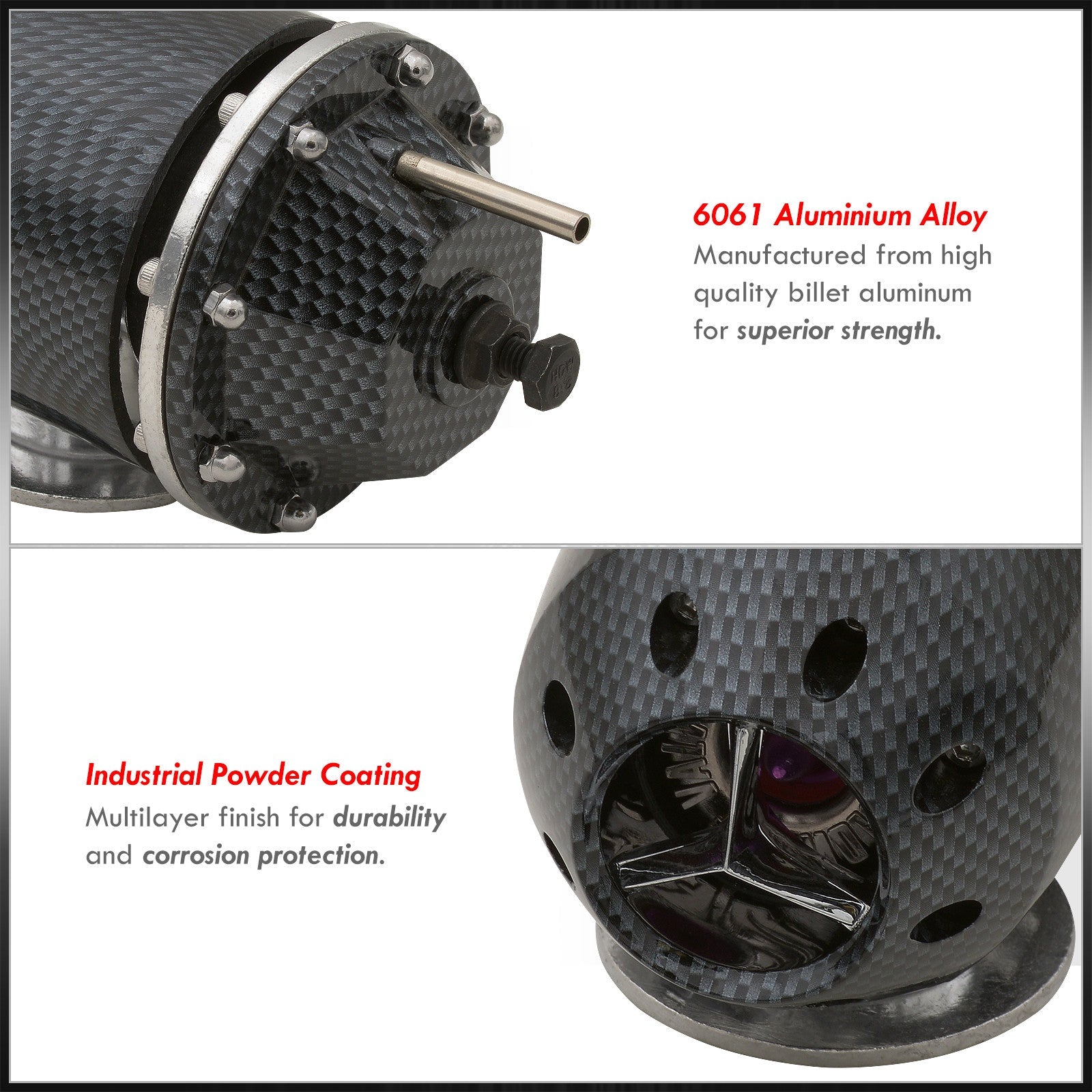 Universal SQV Style Turbo Blow Off Valve BOV + Weldable Adapter O-Ring Flange Kit (Carbon Fiber) - Billet Aluminum Turbocharger Charger
