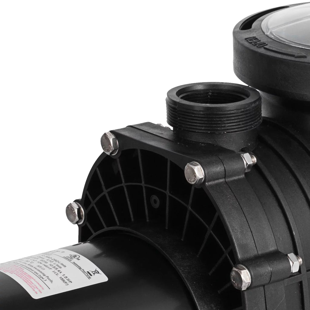 SHZOND 1.5HP Swimming Pool Pump, Dual Voltage 115/230V High Flow Pool Pump, 108 GPM Above Ground Pool Pump wIth Large Strainer Basket, 2Pcs 1-1/2NPT Connectors