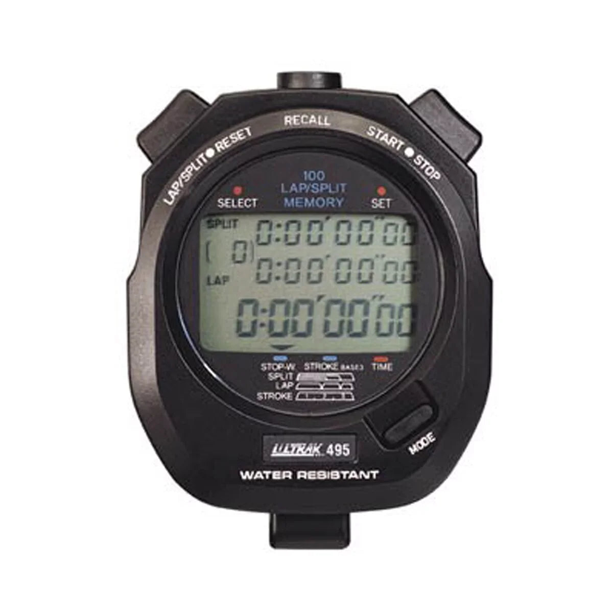 Ultrak 495-100 Dual Split Memory Stopwatch - Black
