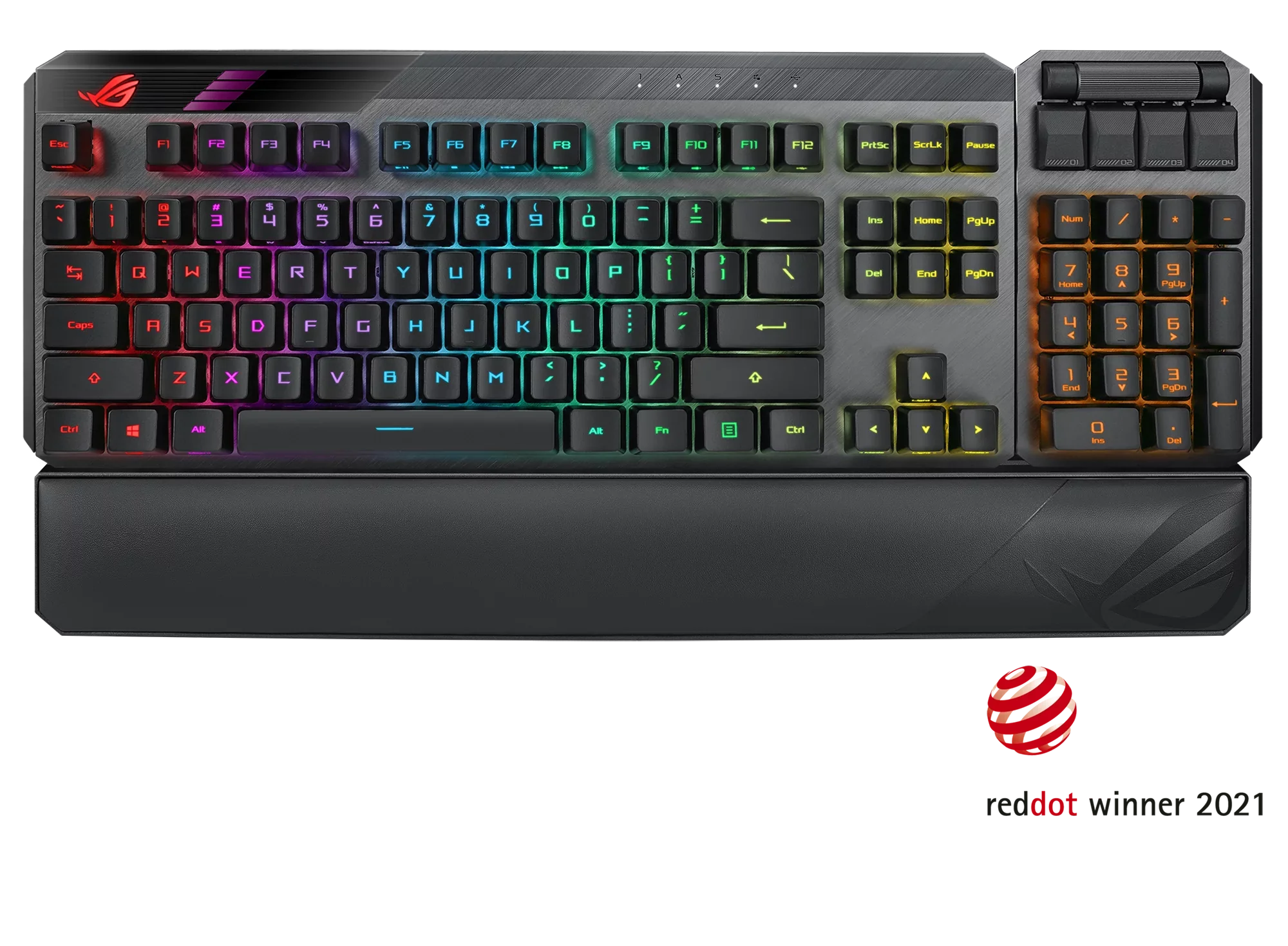 MA02 ROG Claymore II Wireless Modular Gaming Mechanical Keyboard with ROG RX Blue Switches, detachable numpad & wrist rest