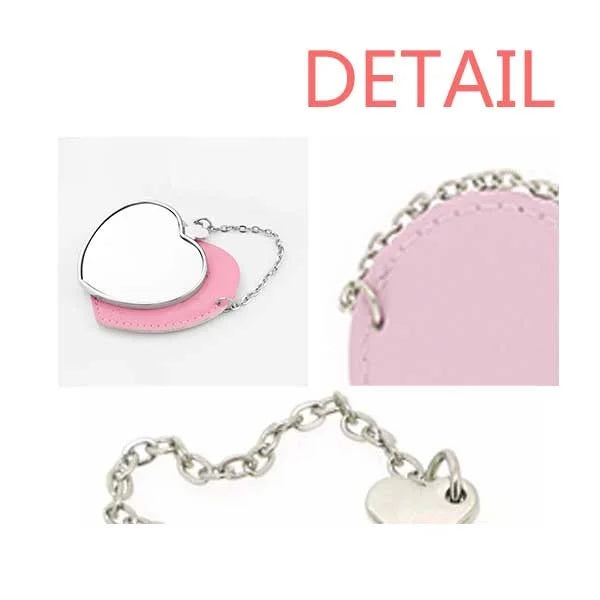 Winged Animal Dragon Myth East West Mirror Travel Purse Makeup Heart Pink