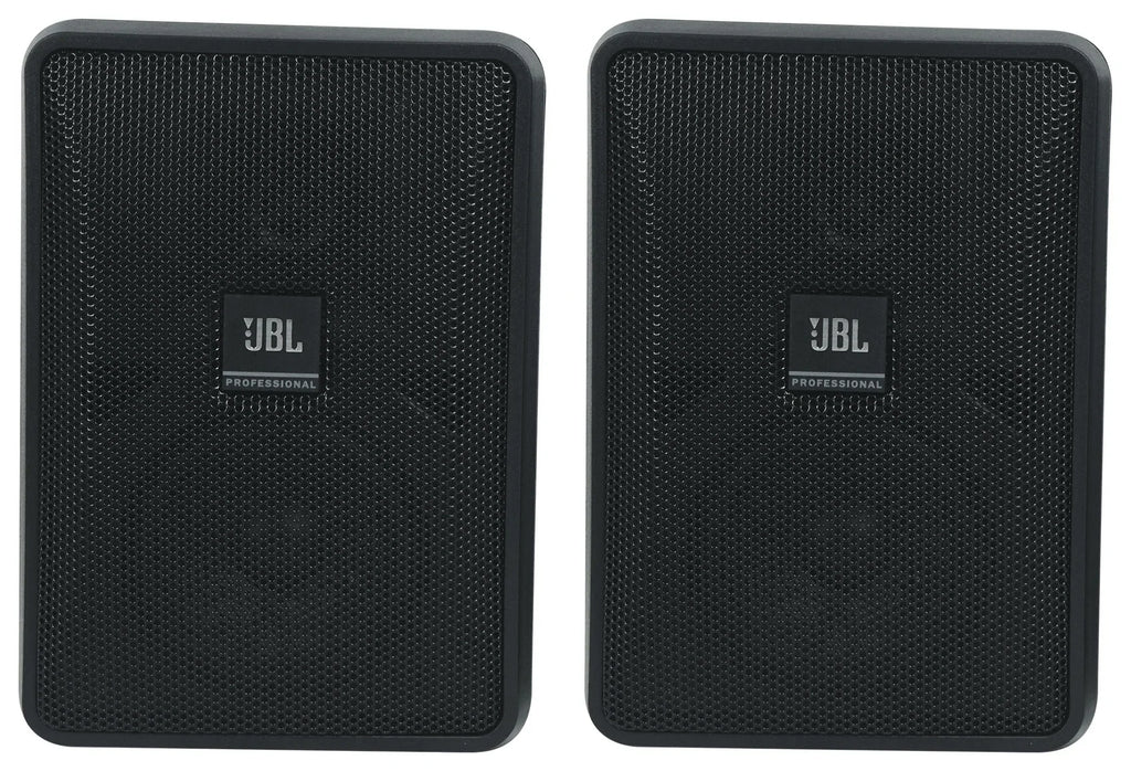 (6) JBL Control 23-1 Black 3" Indoor/Outdoor 70v Commercial Wall Speakers + Amp