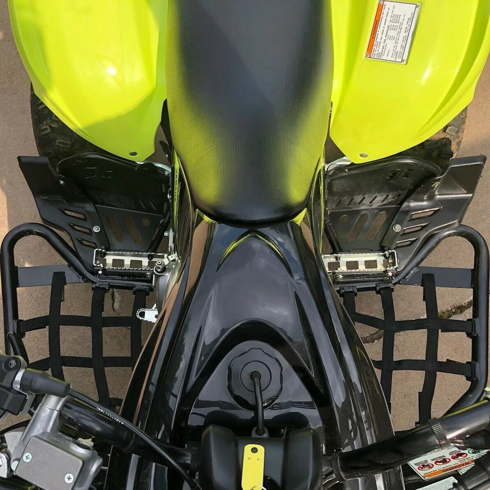 Kojem Aluminium Foot Peg Step  Nerf Bars for Yamaha Raptor 700 Black Side Step with Black Webbing nets  2006-2020