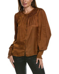 Ramy Brook womens  Isla Blouse, S, Brown