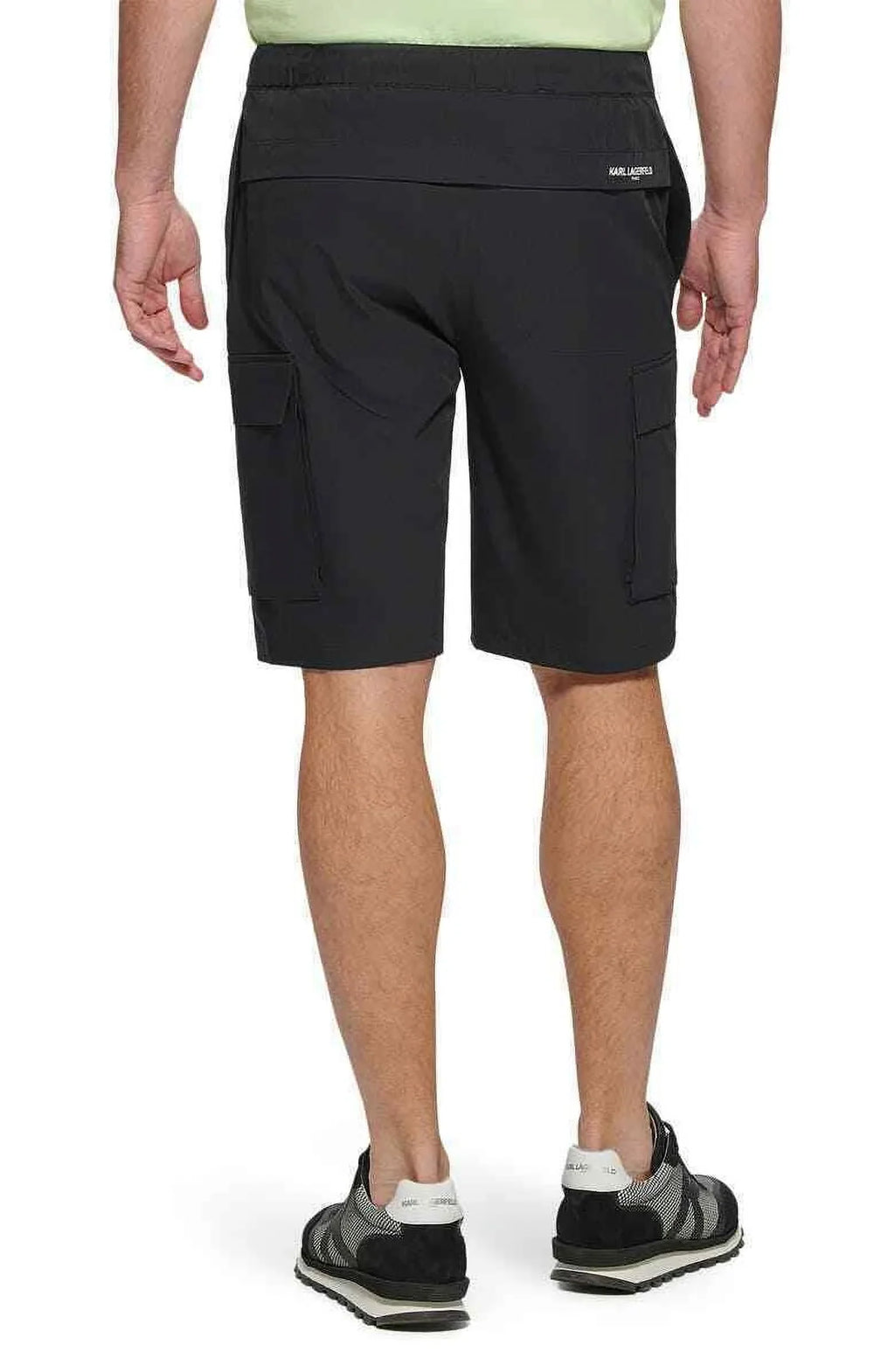 KARL LAGERFELD PARIS Nylon Pintuck Embroidered Shorts Size Large