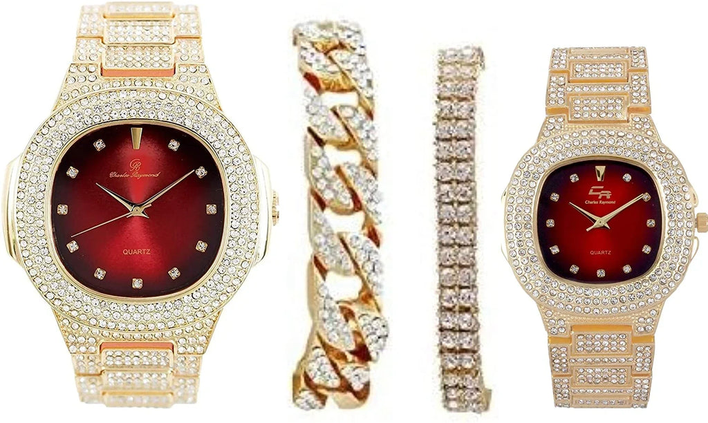 Bling'ed Out King and Queen Hip Hop Watch Set Perfect for Power Couples to Flaunt On and Off The Dance Floor