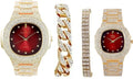 Bling'ed Out King and Queen Hip Hop Watch Set Perfect for Power Couples to Flaunt On and Off The Dance Floor
