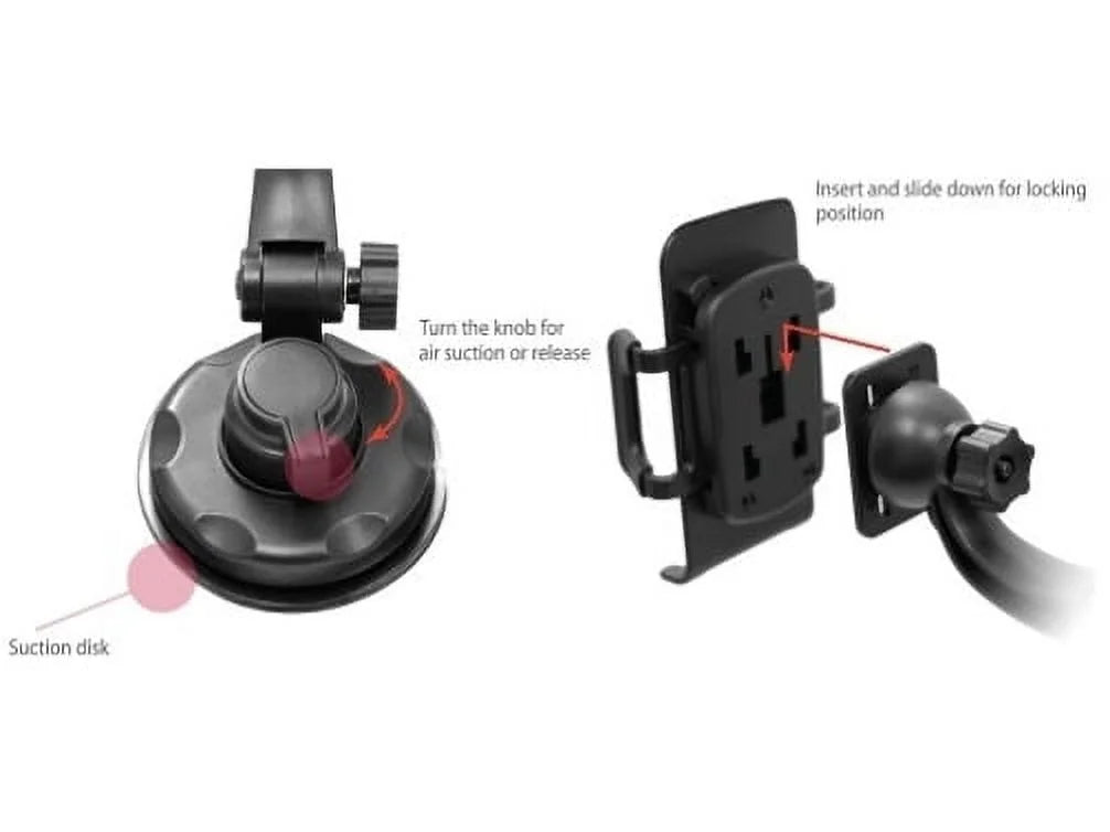 Car Mount Windshield Phone Holder Swivel Cradle Window Rotating Dock Suction Black D8 for Motorola Droid Turbo 2, Moto Z Droid Force Droid -  Galaxy J3 J5 J7, Note 4 5, S5 S6 Edge Edge+ S7