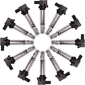 Yoshi Motors Pack of 12 Ignition Coil Replacement For Audi 2012-2016 2012 2013 2014 2015 2016 12 13 14 15 16 A8 Quattro 6.3L W12 UF662