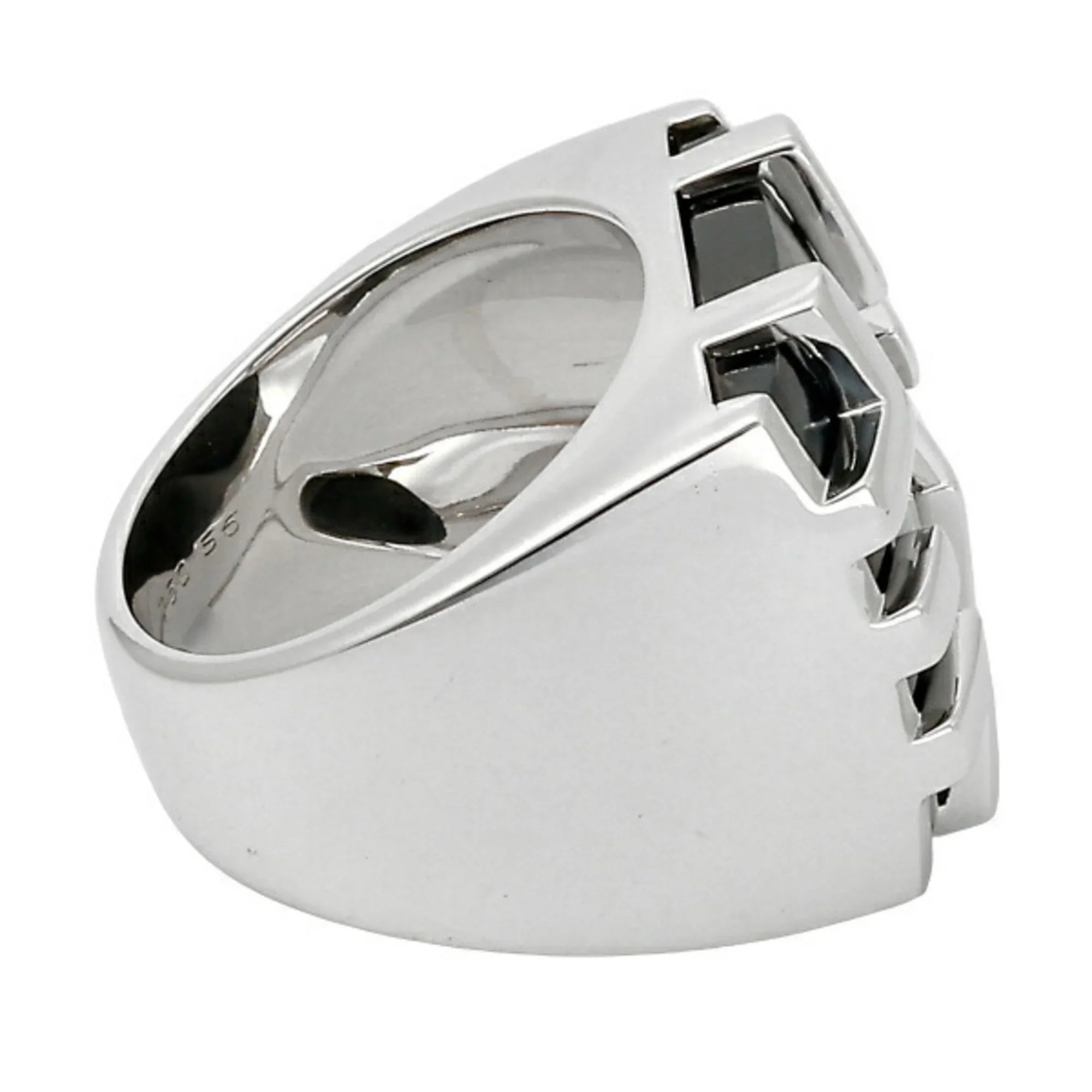 Pre-Owned Cartier Kiss of the Dragon Tiger Eye K18WG White Gold Ring (Good)