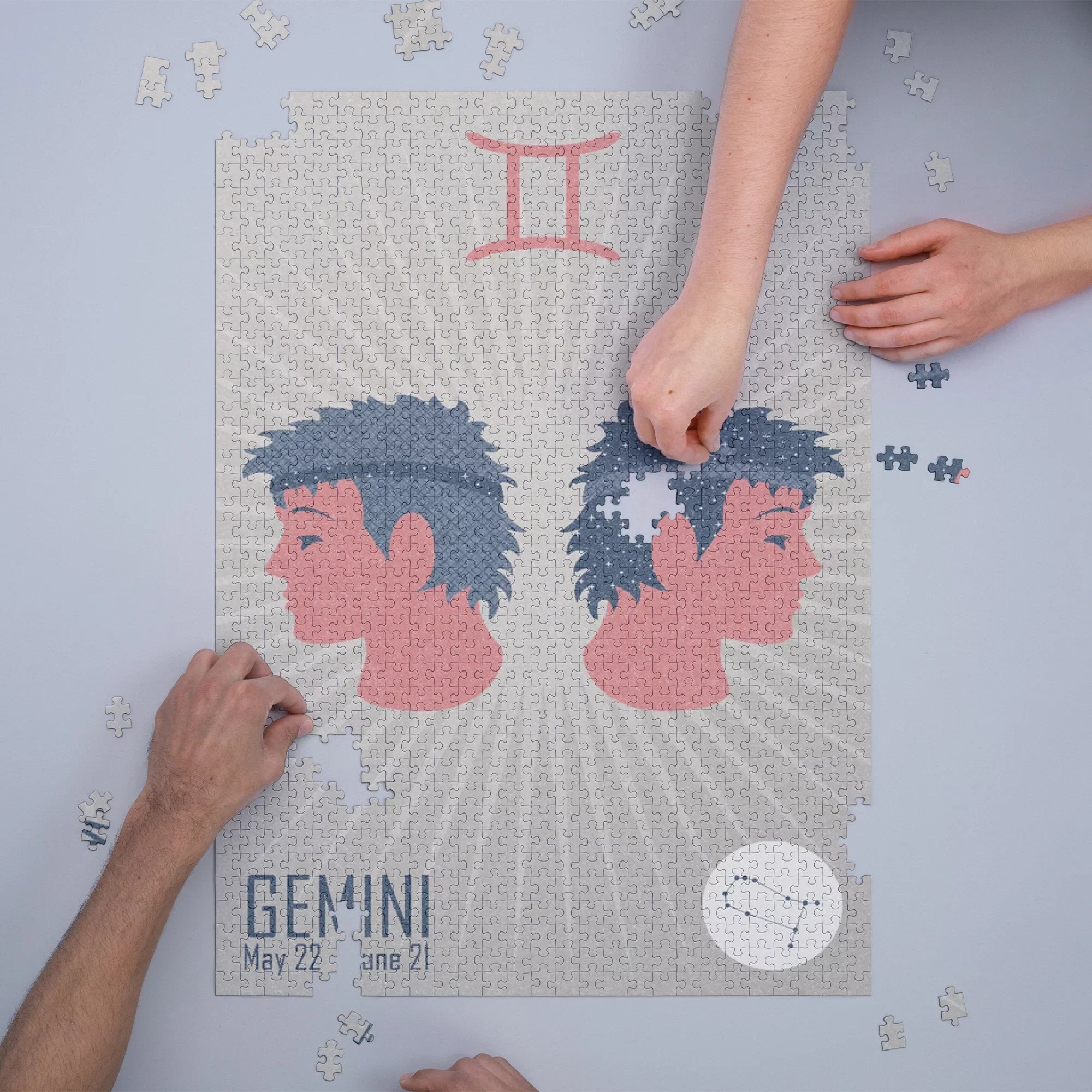 Gemini, Woven Zodiac (1000 Piece Puzzle, Size 19x27, Challenging Jigsaw Puzzle for Adults and Family, Made in USA)