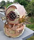NauticalMart US Navy Brass N Copper Divers Diving Helmet Antique Vintage Gift