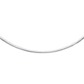 JewelStop Sterling Silver Classic Round Rhodium Omega 4 mm Necklace 18" w/Lobster Claw Clasp