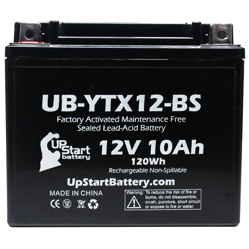 3-Pack UpStart Battery Replacement for 2001 Suzuki GSX-R1000 1000 CC Factory Activated, Maintenance Free, Motorcycle Battery - 12V, 10Ah, UB-YTX12-BS