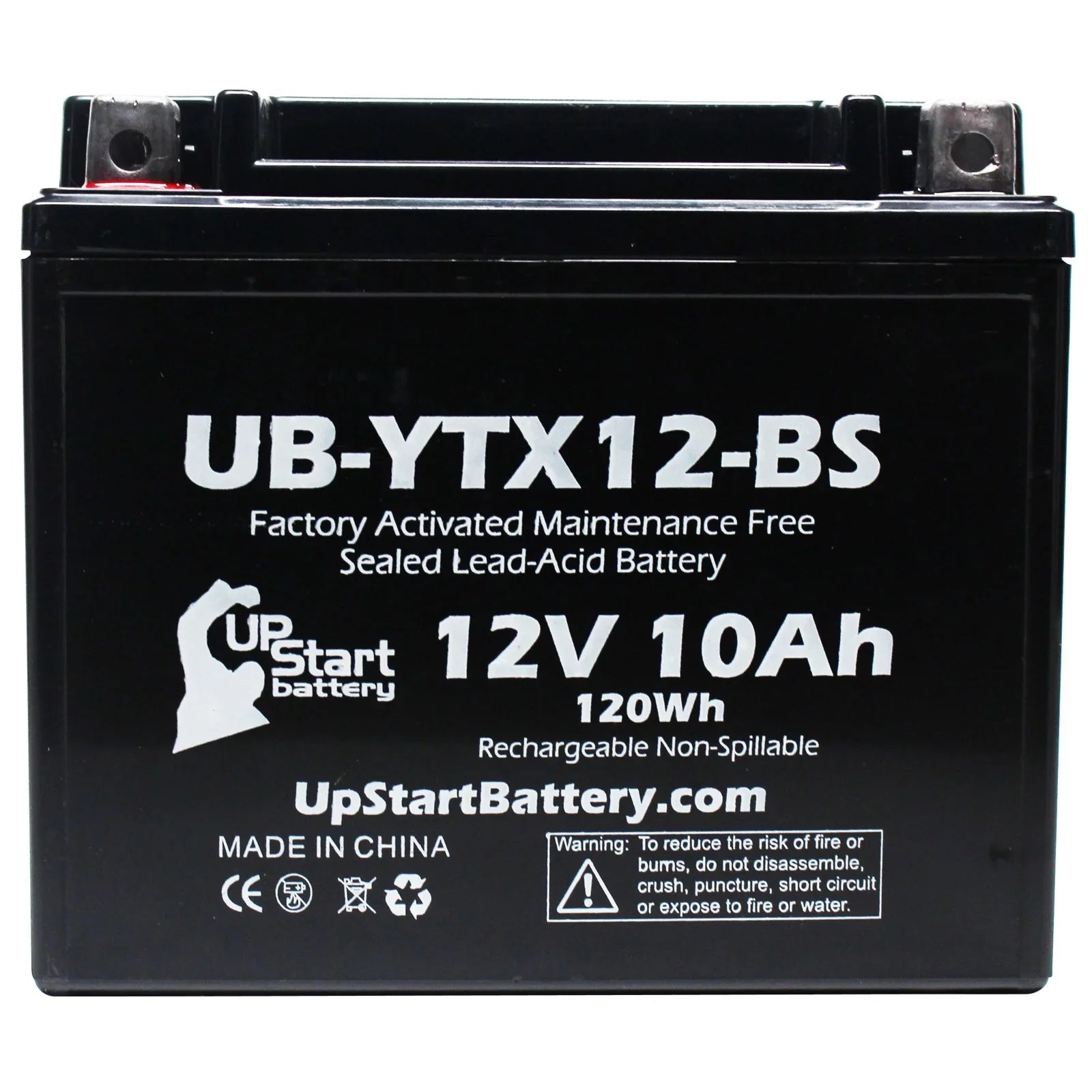 3-Pack UpStart Battery Replacement for 2001 Suzuki GSX-R1000 1000 CC Factory Activated, Maintenance Free, Motorcycle Battery - 12V, 10Ah, UB-YTX12-BS