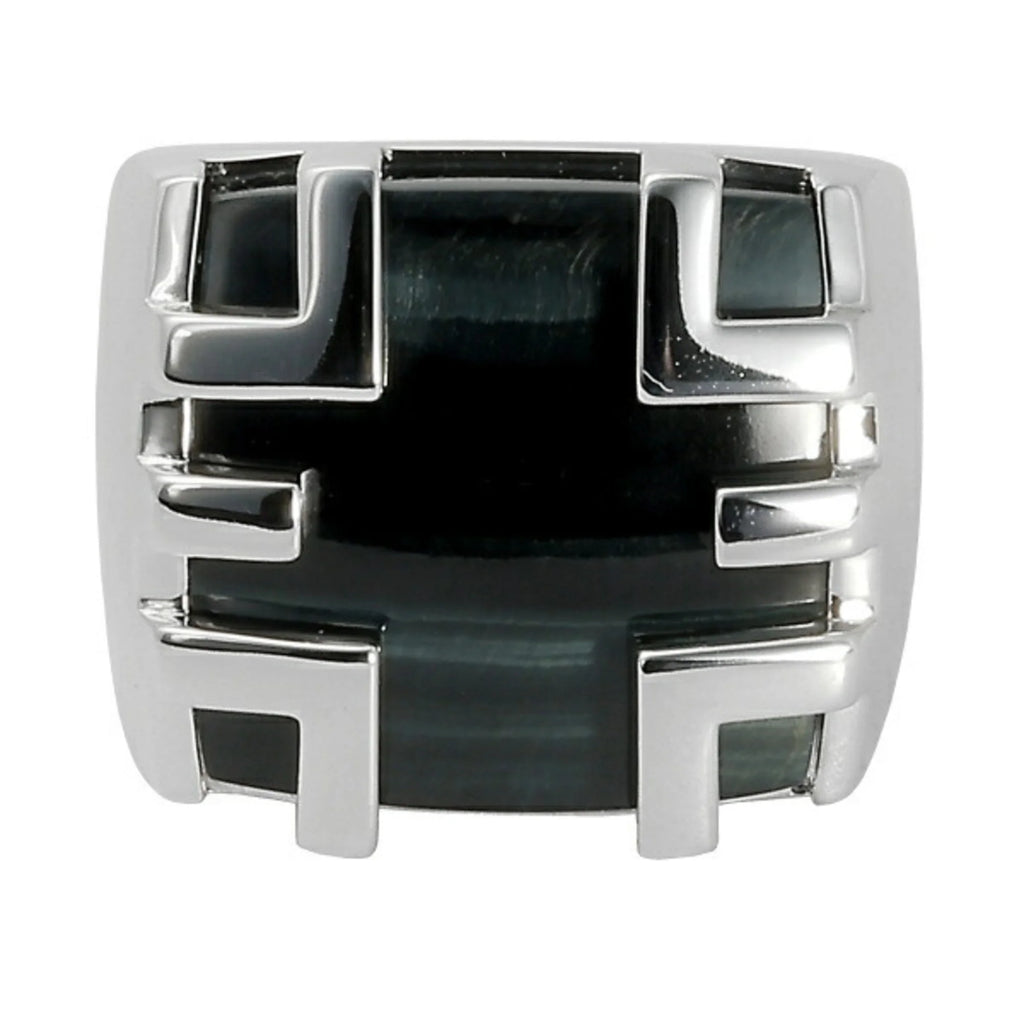 Pre-Owned Cartier Kiss of the Dragon Tiger Eye K18WG White Gold Ring (Good)