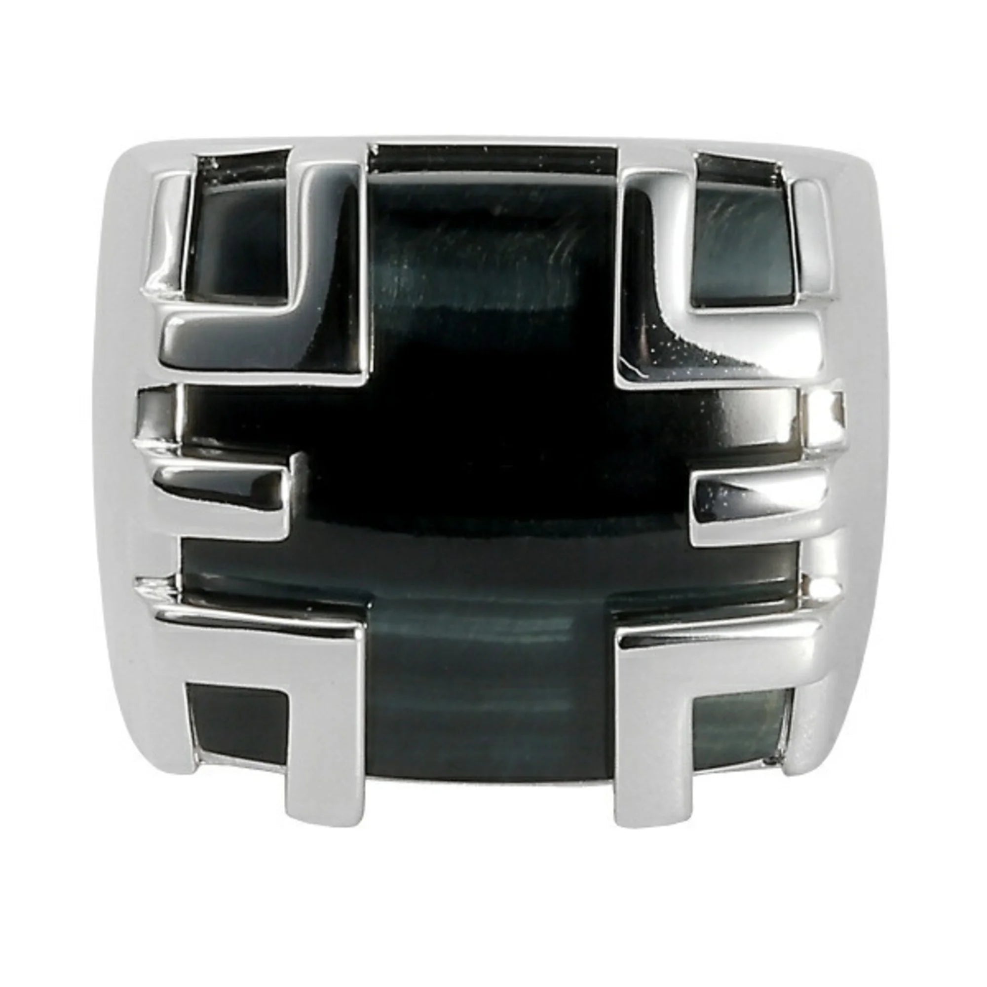 Pre-Owned Cartier Kiss of the Dragon Tiger Eye K18WG White Gold Ring (Good)
