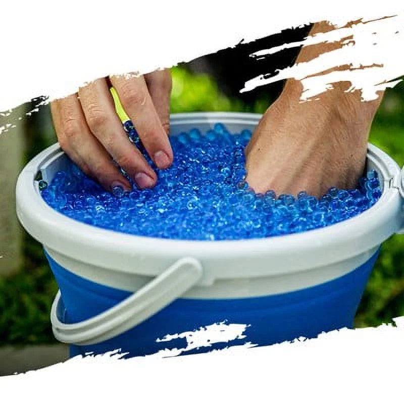 Gel Blaster Collapsible Gellet Ammo Tub, Blue, 1.5 Gallon - Holds 15,000+ Gellets