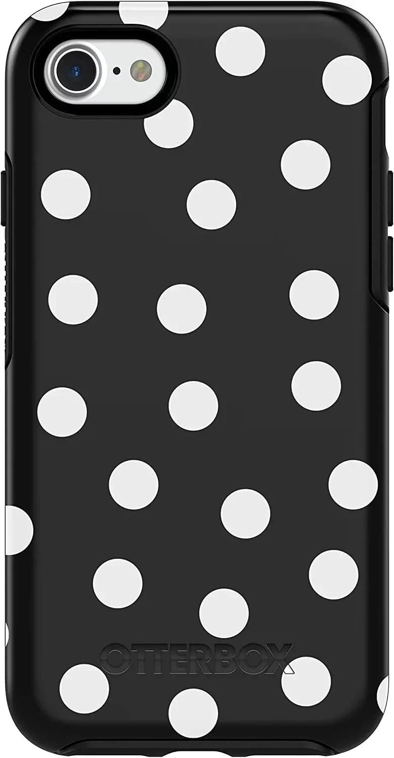 OtterBox Symmetry Series Case for iPhone SE (3rd and 2nd gen) and iPhone 8/7 (Only) - Non-Retail Packaging - Date Night (Black/White Polka Dot Graphic)