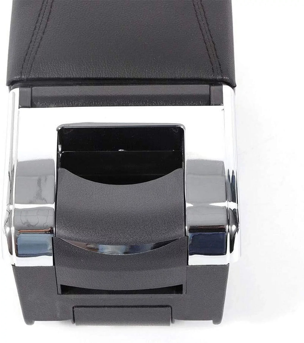 WUZSTAR Automotive Rotatable Black Armrest Console Storage Box Leather Cup Holder Storage Case