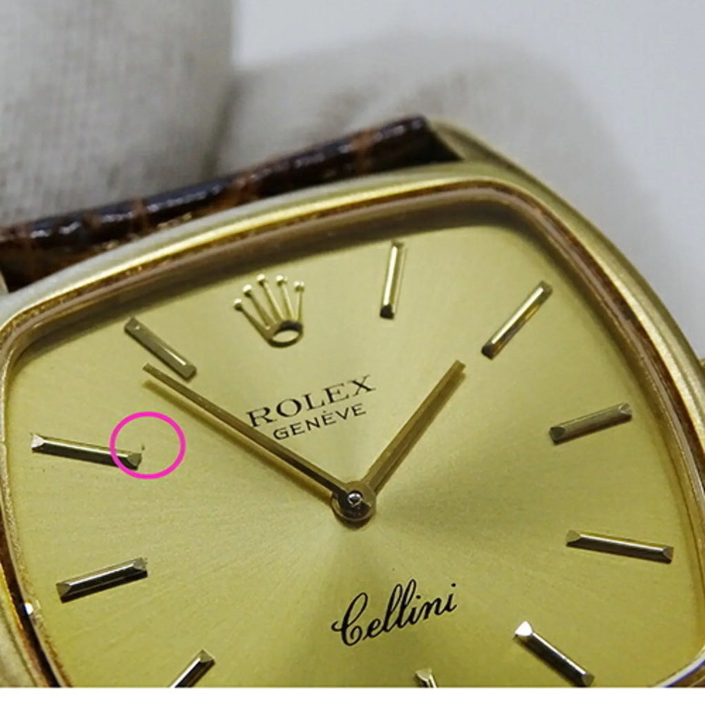 Authenticated Used Rolex ROLEX Cellini 3805 Cal.1600 watch men's hand winding 750YG leather gold brown polished
