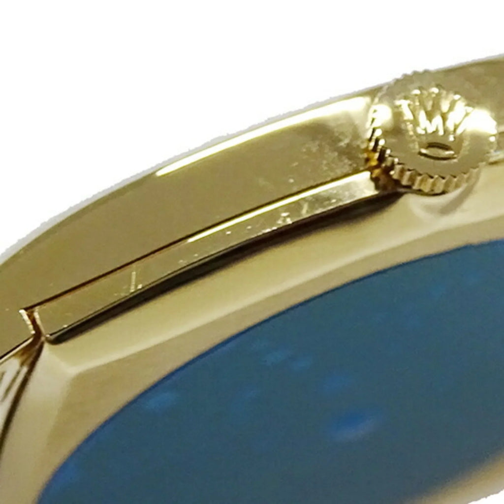 Authenticated Used Rolex ROLEX Cellini 3805 Cal.1600 watch men's hand winding 750YG leather gold brown polished