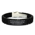 My Level of Sarcasm Depends on, Reporter Black Glidelock Clasp Bracelet From Coworkers, , Black glidelock clasp bracelet gift for reporter, Reporters black. Useful Reporter Gifts, I'm a Reporter