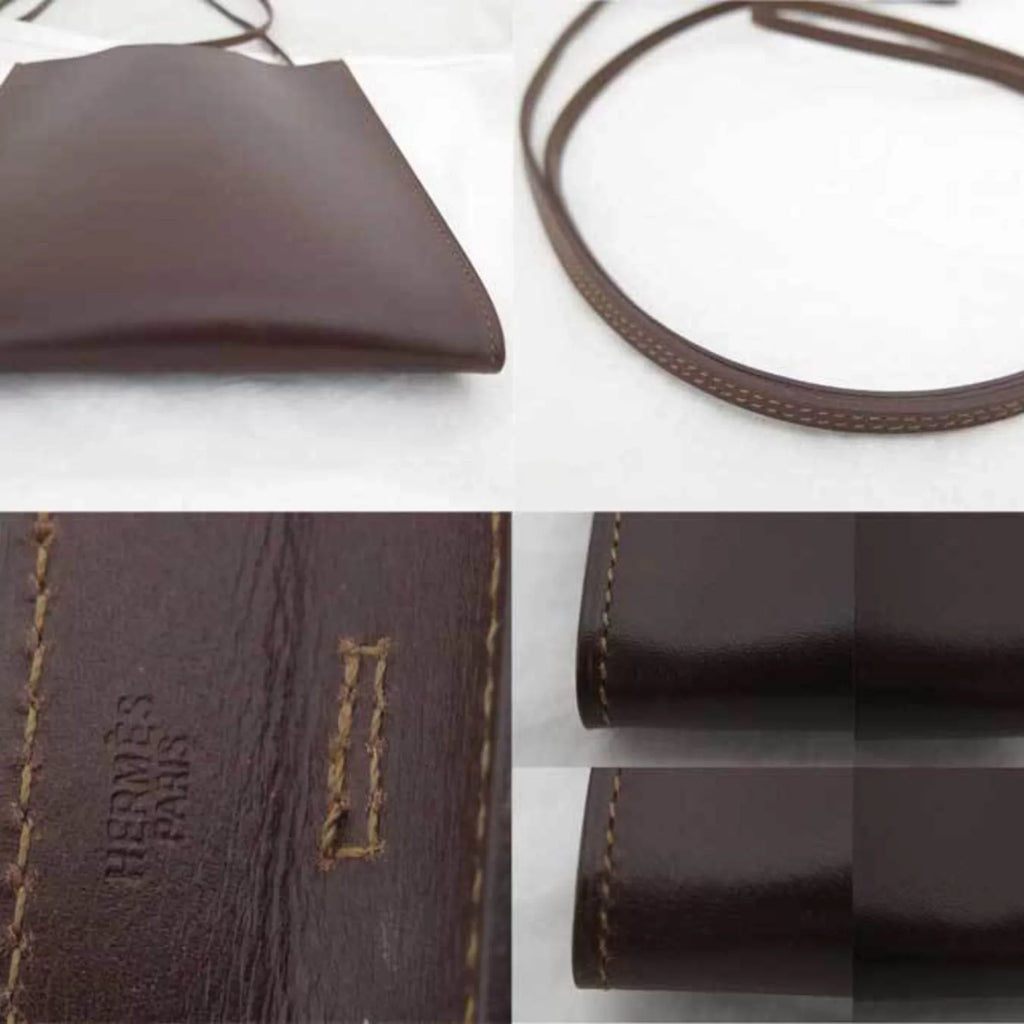 Pre-Owned Hermes HERMES Bag Onimeto Brown Leather Shoulder Women's Men's (Good)