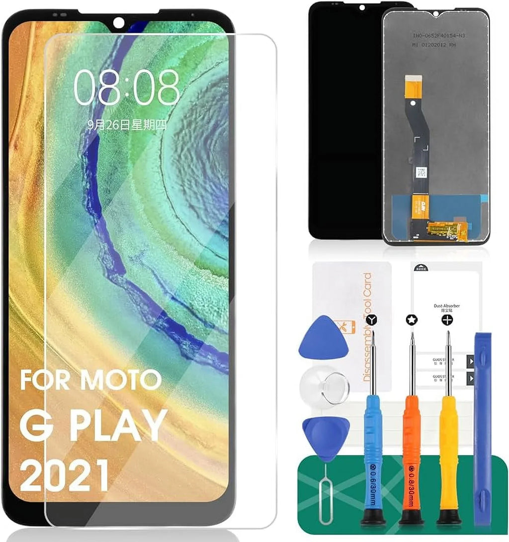 Screen Replacement for Motorola Moto G Play 2021 XT2093 XT2093-3 XT2093-6 XT2093-7 XT2093DL 6.5‘’ LCD Display Touch Digitizer Assembly Glass Repair(Black)
