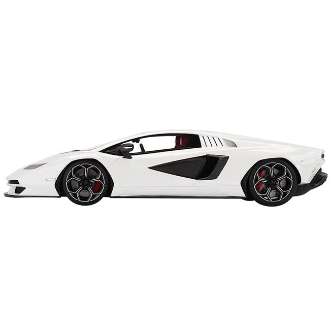 Lamborghini Countach LPI 800-4 Bianco Siderale White with Black Accents 1 by 18 Scale Model Car