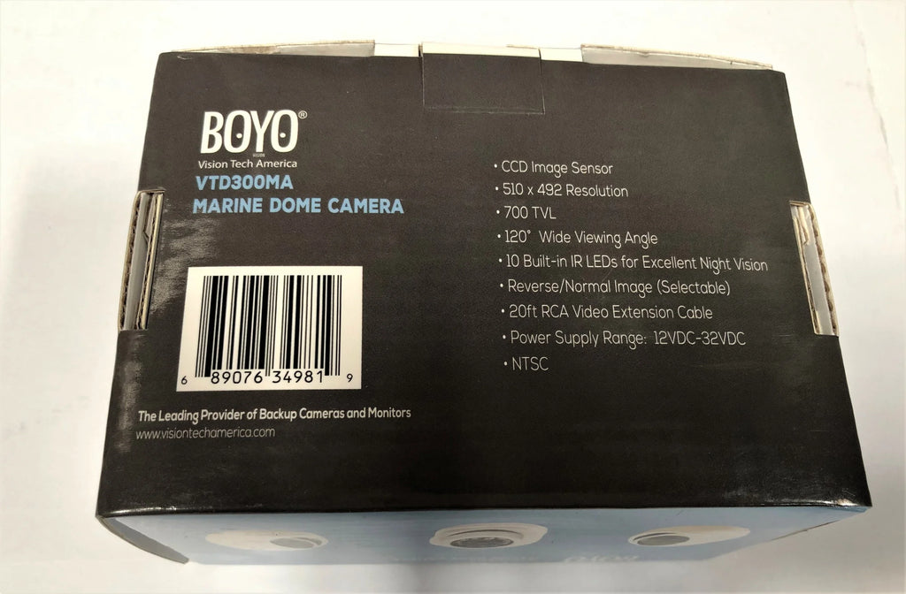 Boyo & Vision Tech BOYVTD300MA Marine Dome Camera with Night Vision - White