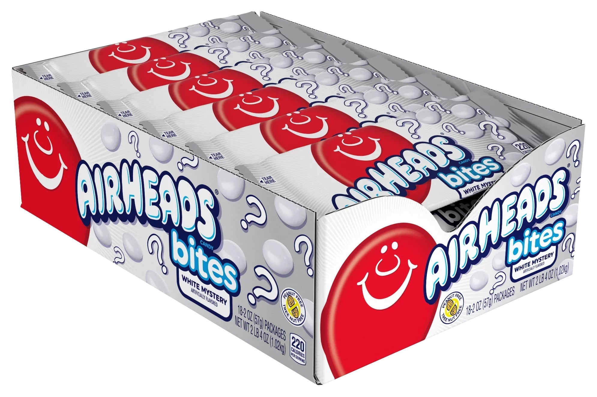 Airheads Bites Candy Pack, White Mystery, 2oz, Pack of 18