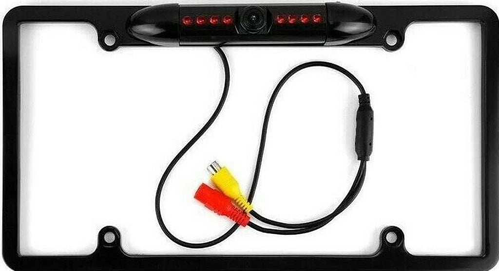 Car Rear View Backup Camera 8 IR Night Vision US License Plate Frame CMOS BLACK