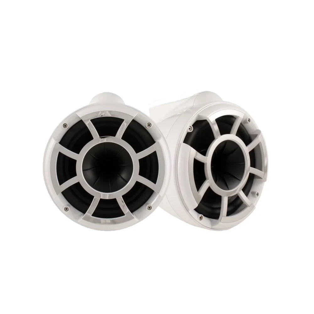 Wet Sounds REV10W-SBM 10" Swivel White Tower Speakers with Malibu G5 Tower Adapters