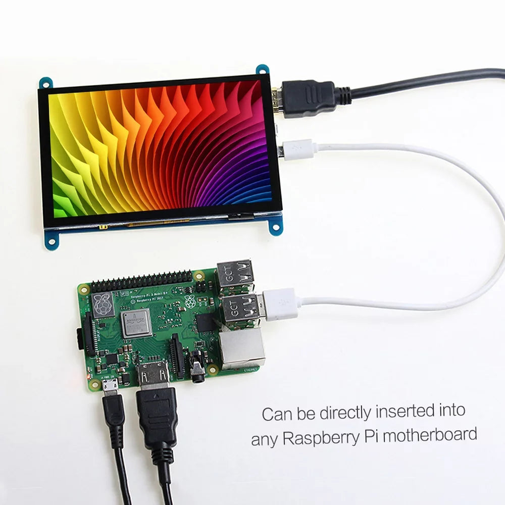 Arealer 5 InchCapacitive Touchscreen Display 800*480 Resolution Small Portablewith USBInterface matching with Raspberry Pi Tool