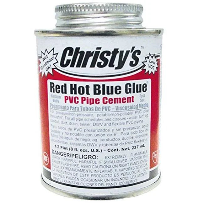 The Christian  4 oz PVC Solvent Cement Red Hot Blue Glue