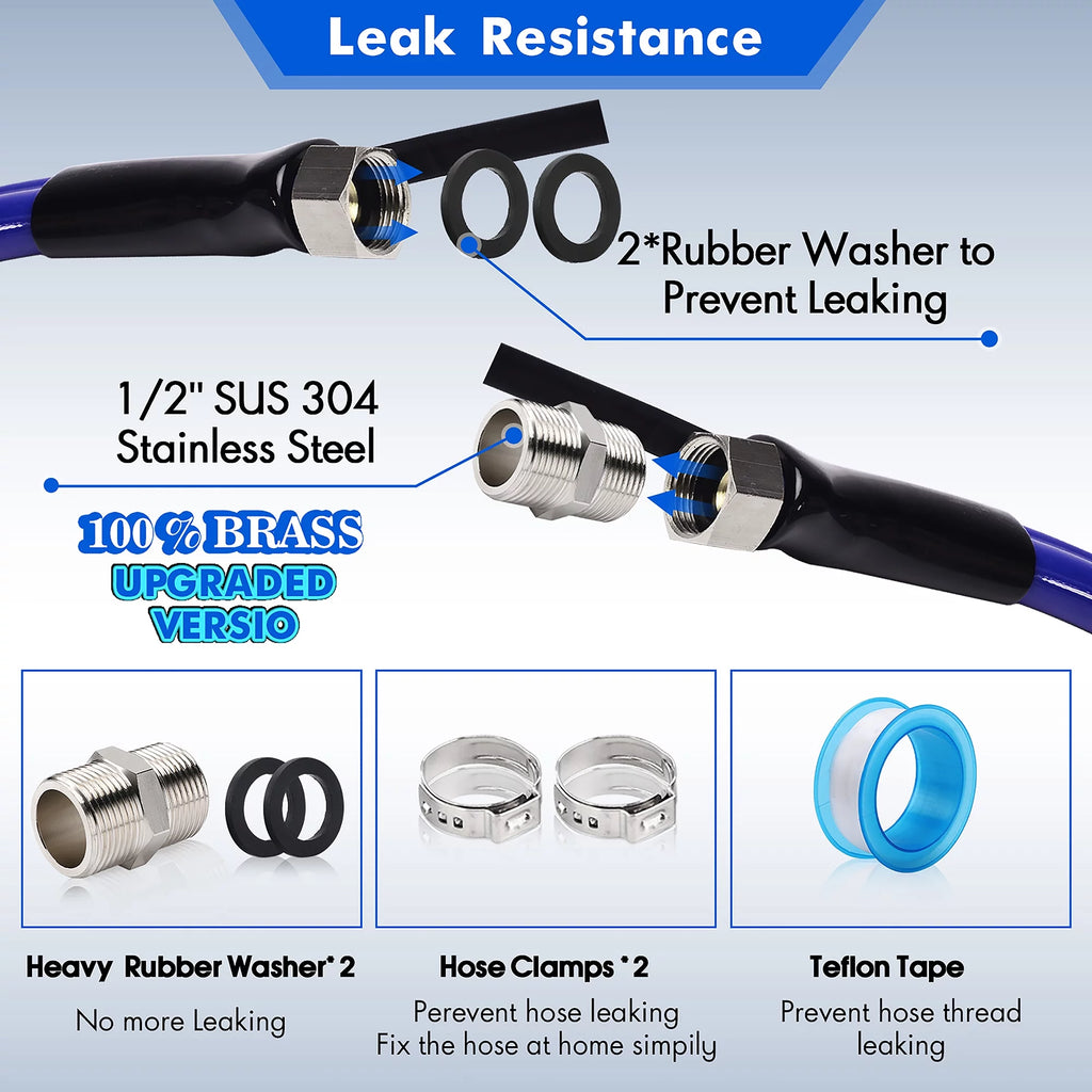 15 FT  Heated liquid Hose for RV Outdoor  Drinking moisture Hose Freeze Protection Down to -45 F for RV  Trailer