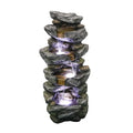 Fithood 40inches High Stacked Simulated Rock aqua Fountain with LED Lights